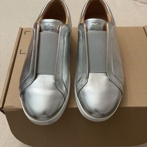 Silver Slip-On Sneakers